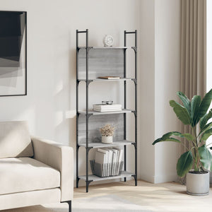 Bücherregal Grau Sonoma, 5 Böden