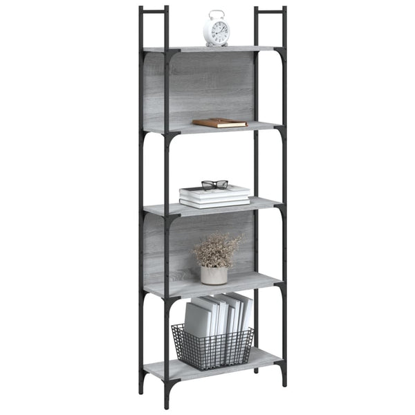 Bücherregal Grau Sonoma, 5 Böden
