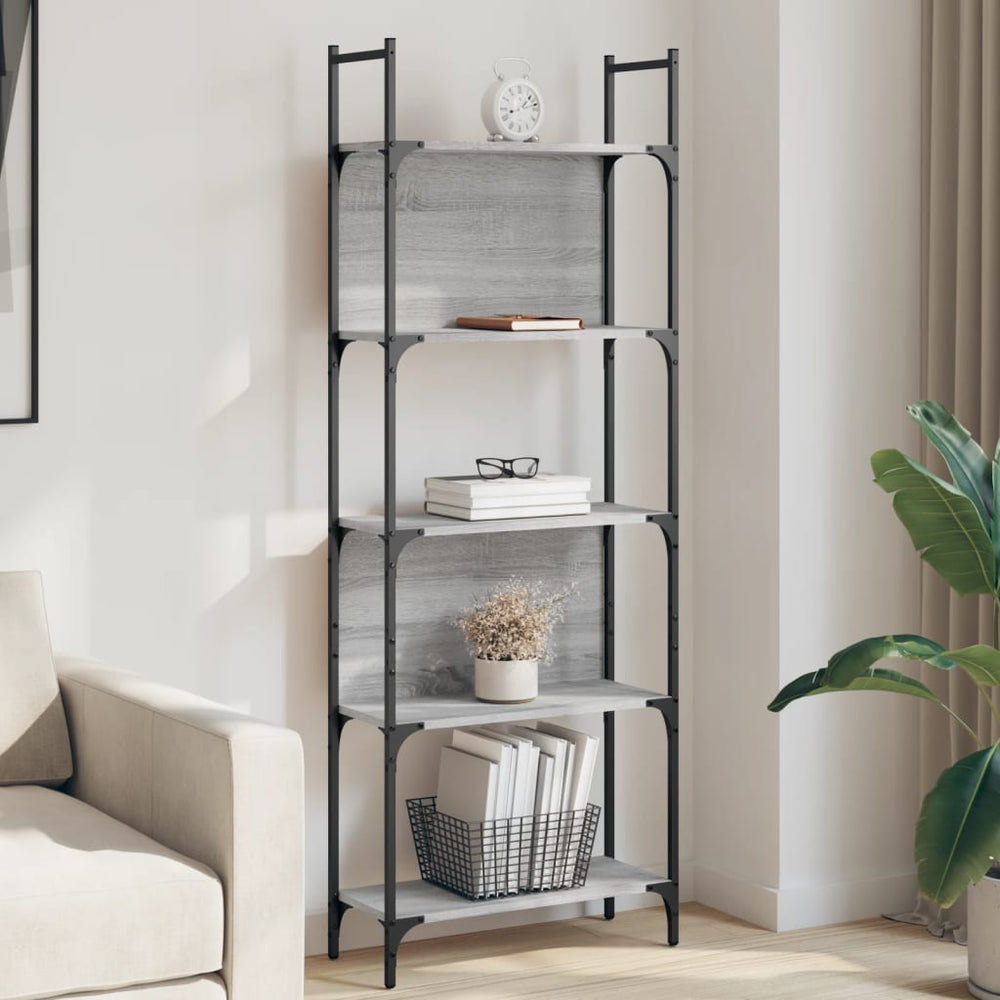 vidaXL Étagère à 5 niveaux gris Sonoma 60,5x24x166,5 cm aggloméré