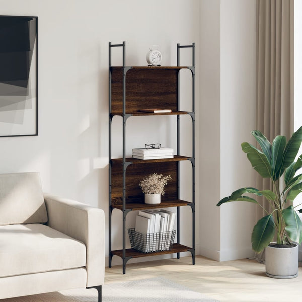 Bücherregal Braun Eichen-Optik, 5 Böden