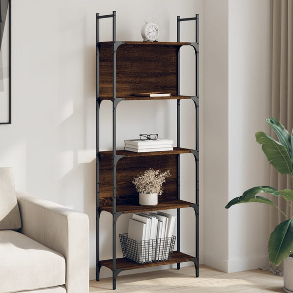Bücherregal Braun Eichen-Optik, 5 Böden
