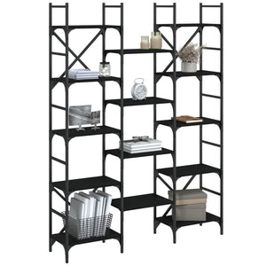 Schwarzes Bücherregal, 172,5 cm hoch