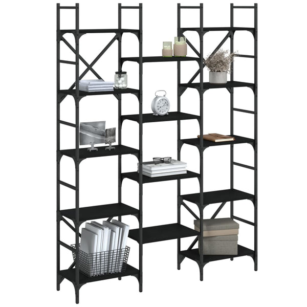 Schwarzes Bücherregal, 172,5 cm hoch