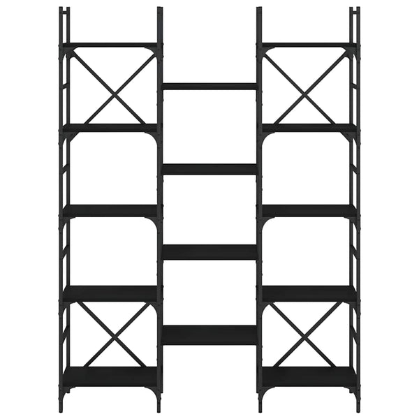 Schwarzes Bücherregal, 172,5 cm hoch