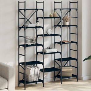 Schwarzes Bücherregal, 172,5 cm hoch