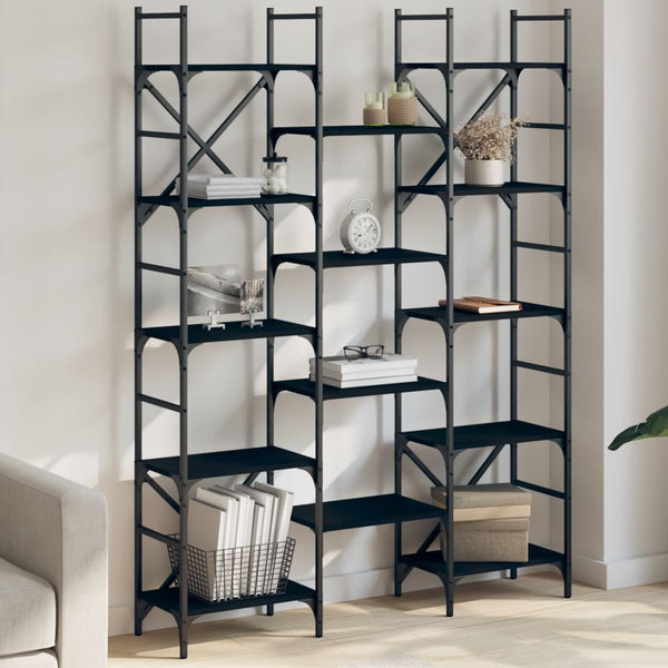 Schwarzes Bücherregal, 172,5 cm hoch