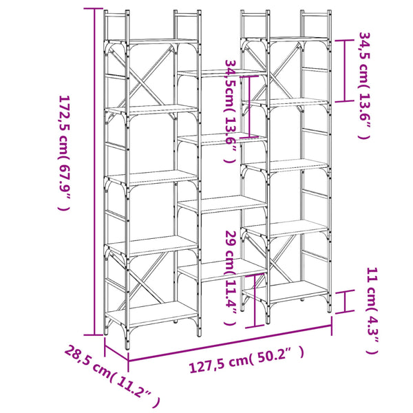 Bücherregal Räuchereiche 127,5 cm