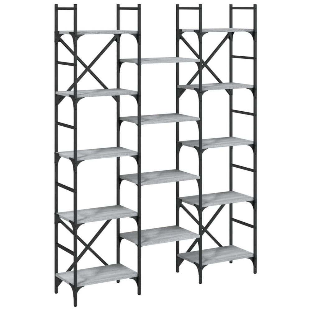 vidaXL Bibliothèque gris Sonoma 127,5x28,5x172,5 cm Aggloméré