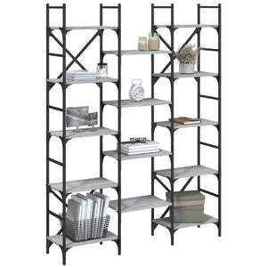 Bücherregal Grau Sonoma 127,5 cm