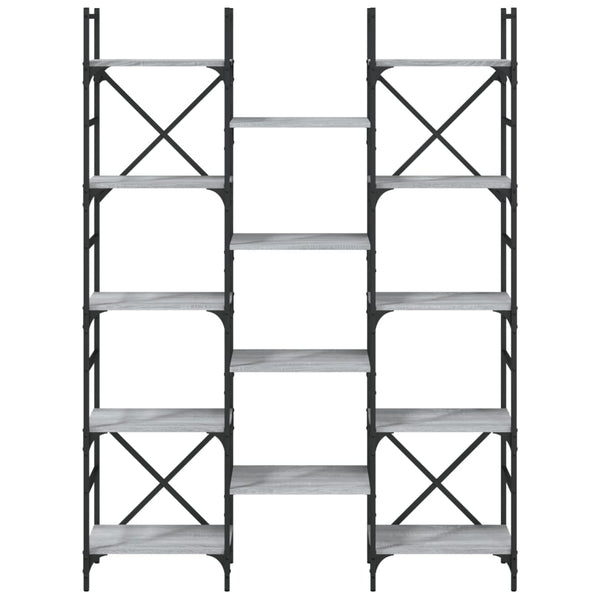 Bücherregal Grau Sonoma 127,5 cm
