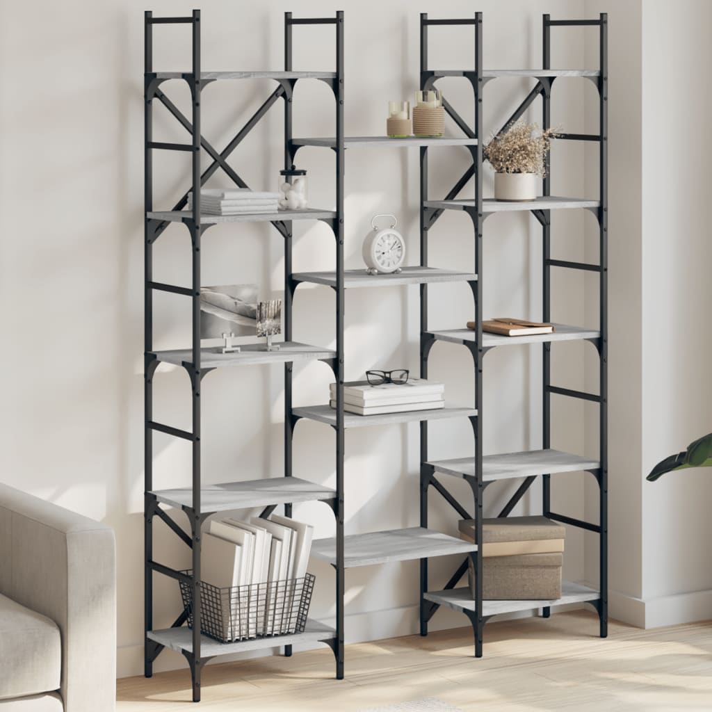 Bücherregal Grau Sonoma 127,5 cm
