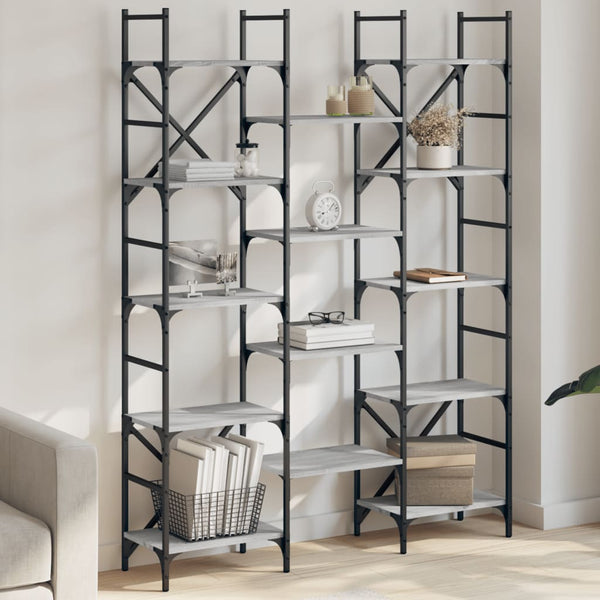 Bücherregal Grau Sonoma 127,5 cm