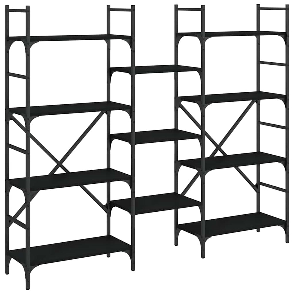 vidaXL Bibliothèque noire 160x28,5x136,5 cm Aggloméré