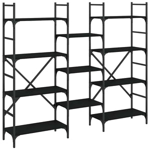 Schwarzes Bücherregal, 160 cm