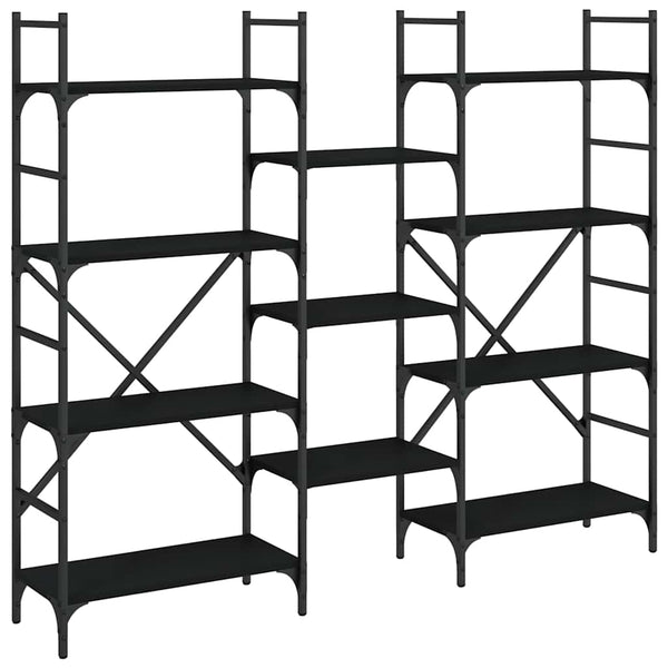 Schwarzes Bücherregal, 160 cm