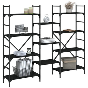 Schwarzes Bücherregal, 160 cm