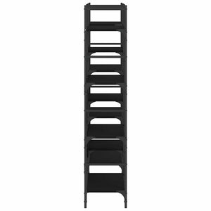 Schwarzes Bücherregal, 160 cm