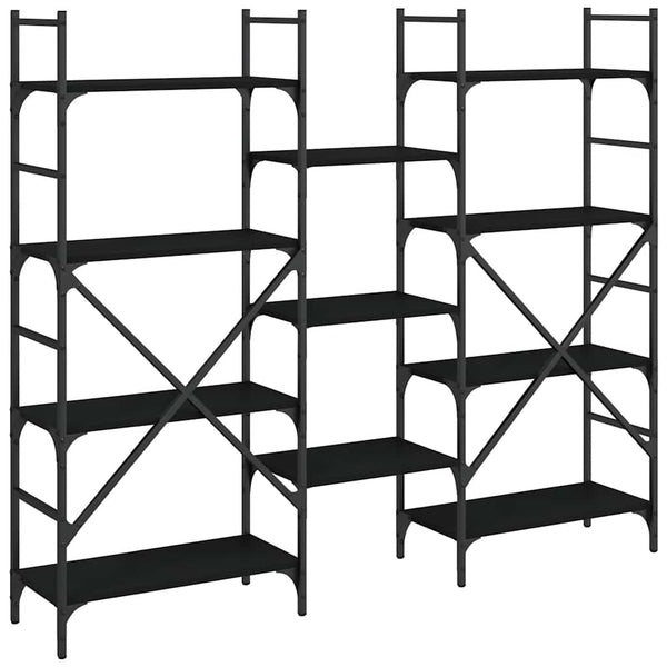 Schwarzes Bücherregal, 160 cm