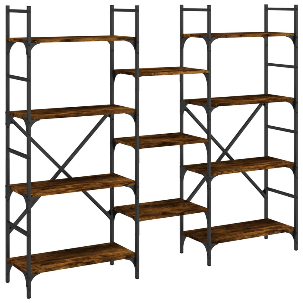 vidaXL Étagère à livres chêne fumé 160x28,5x136,5 cm bois d'ingénierie