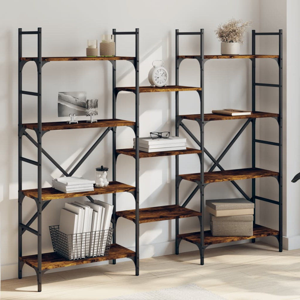 vidaXL Étagère à livres chêne fumé 160x28,5x136,5 cm bois d'ingénierie