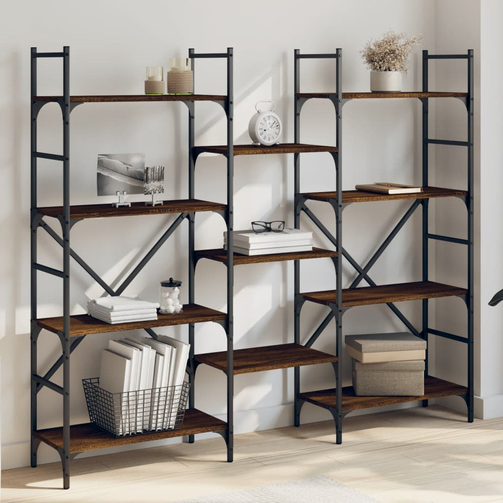 vidaXL Bibliothèque aspect chêne marron 160x28,5x136,5 cm Aggloméré