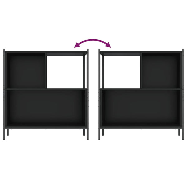 Schwarzes Bücherregal 72x28x77,5 cm