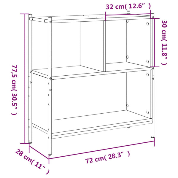 Bücherregal Räuchereiche 72 cm