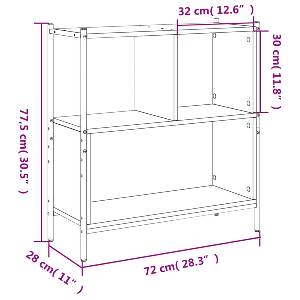 Bücherregal Grau Sonoma 72x28x77,5 cm