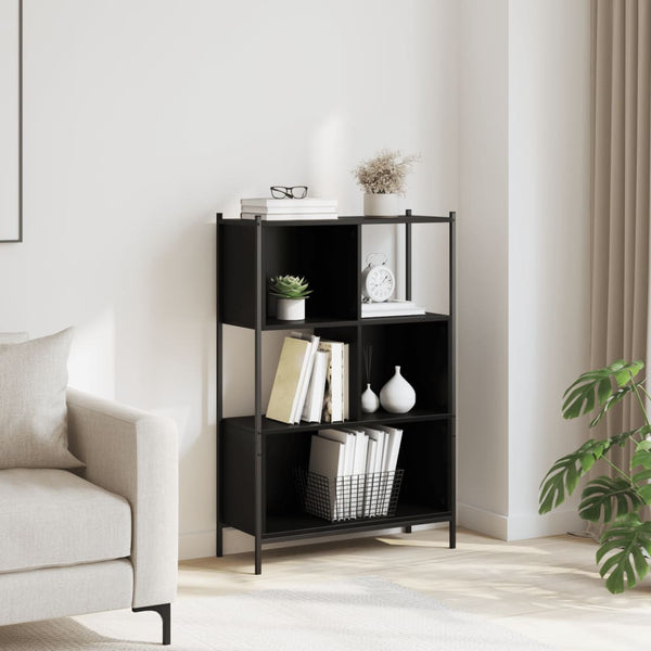 Schwarzes Bücherregal 72x28x109 cm