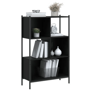 Schwarzes Bücherregal 72x28x109 cm