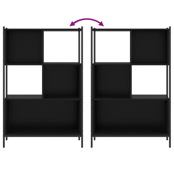 Schwarzes Bücherregal 72x28x109 cm