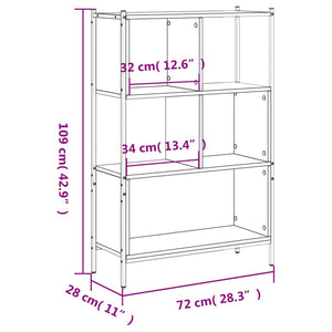 Schwarzes Bücherregal 72x28x109 cm