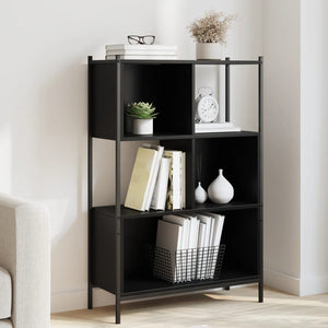 Schwarzes Bücherregal 72x28x109 cm