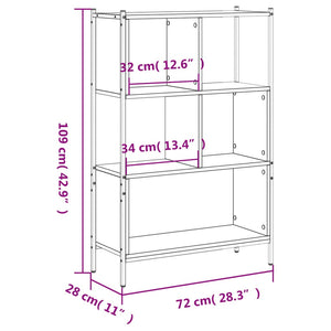 Bücherregal Braun Eichenoptik 109cm