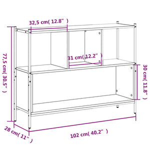 Bücherregal Grau Sonoma 102 cm
