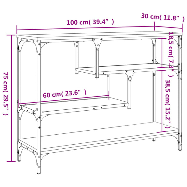 Schwarzer Konsolentisch 100 cm