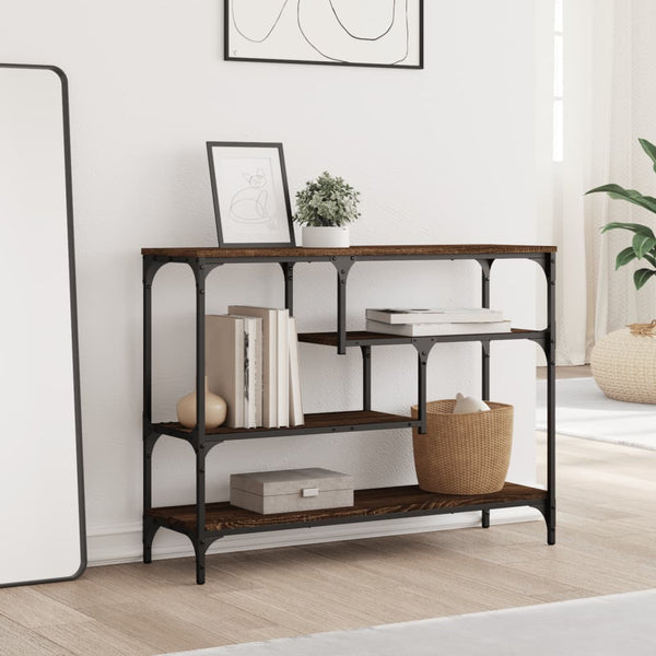 vidaXL Console marron aspect chêne 100x30x75 cm en bois d'ingénierie
