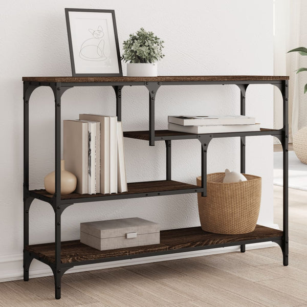 vidaXL Console marron aspect chêne 100x30x75 cm en bois d'ingénierie