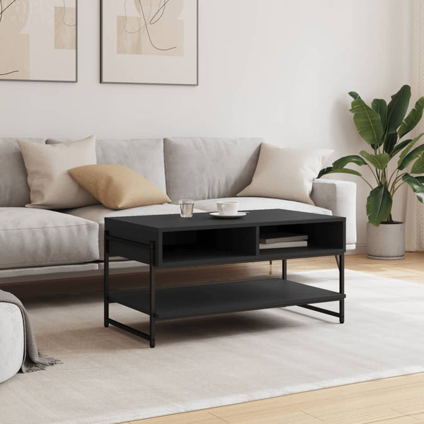 Schwarzer Couchtisch 90x50 cm
