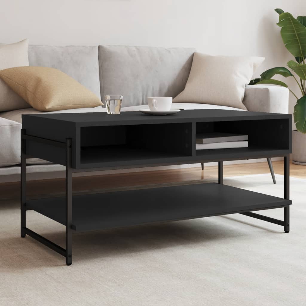Schwarzer Couchtisch 90x50 cm