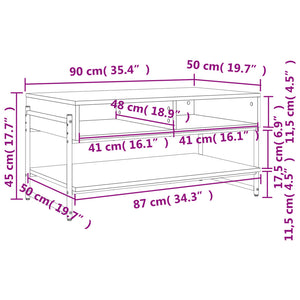 Couchtisch Braun Eiche 90x50 cm