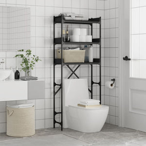 Waschmaschinenregal Schwarz 67x25x163 cm