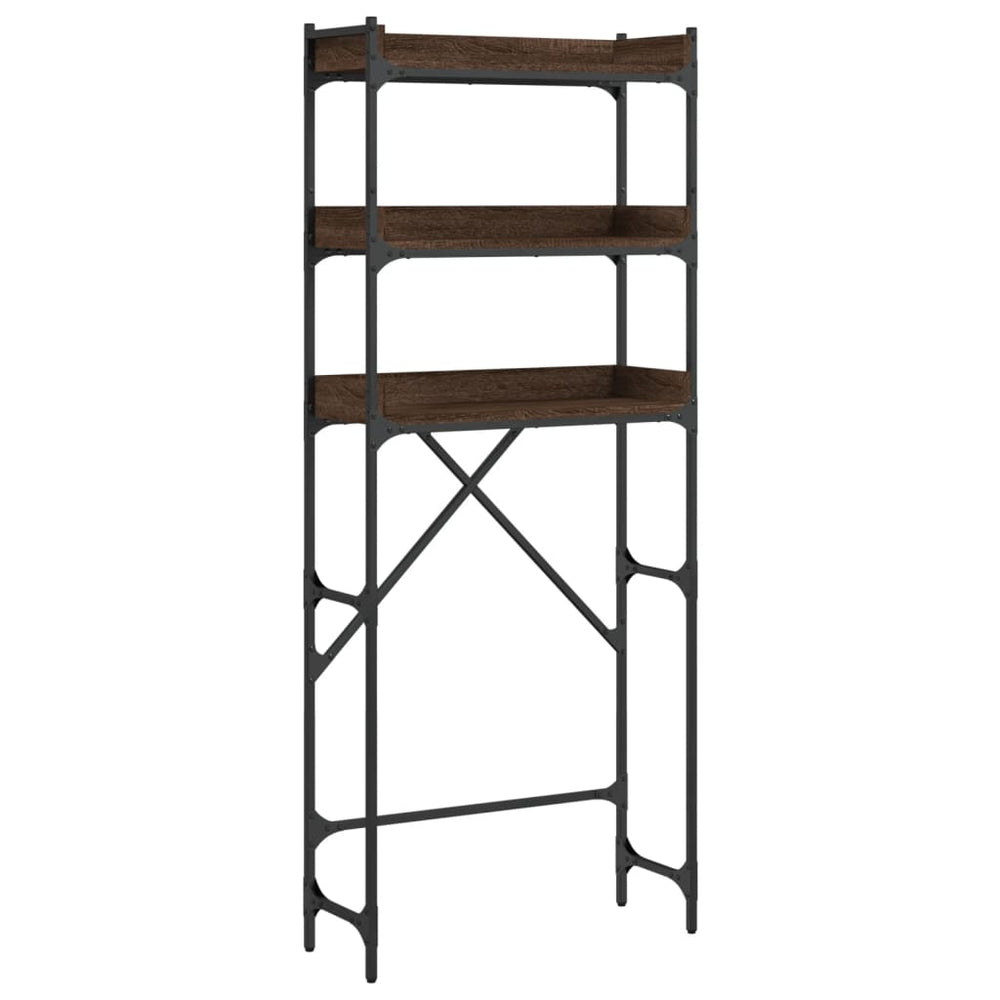 Waschmaschinenregal Braun Eichenoptik 67x25x163cm