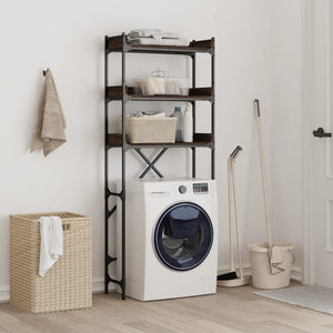 Waschmaschinenregal Braun Eichenoptik 67x25x163cm