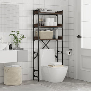 Waschmaschinenregal Braun Eichenoptik 67x25x163cm