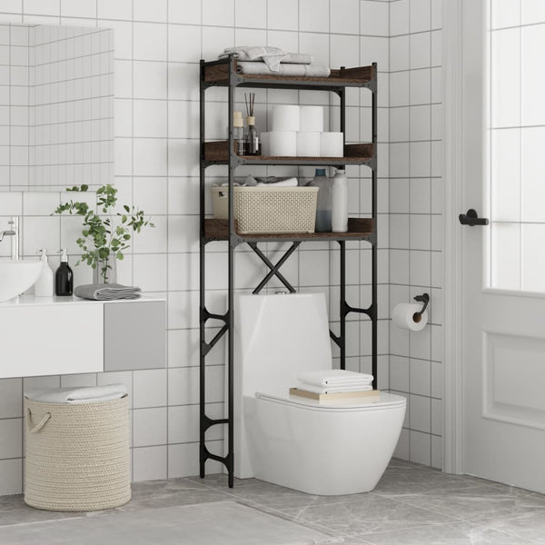 Waschmaschinenregal Braun Eichenoptik 67x25x163cm