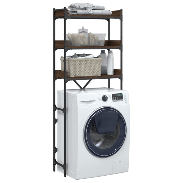 Waschmaschinenregal Braun Eichenoptik 67x25x163cm