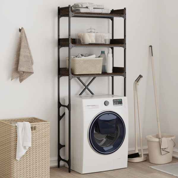 Waschmaschinenregal Braun Eichenoptik 67x25x163cm