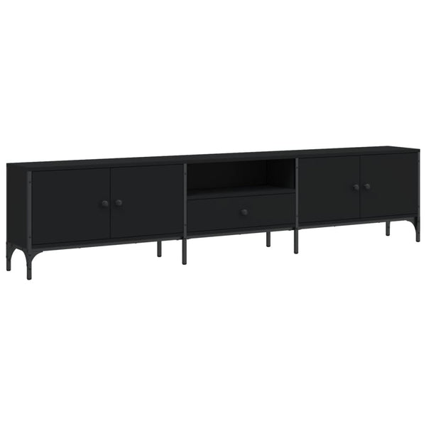 Schwarzer TV-Schrank mit Schublade 200 cm