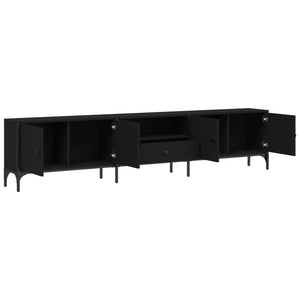 Schwarzer TV-Schrank mit Schublade 200 cm